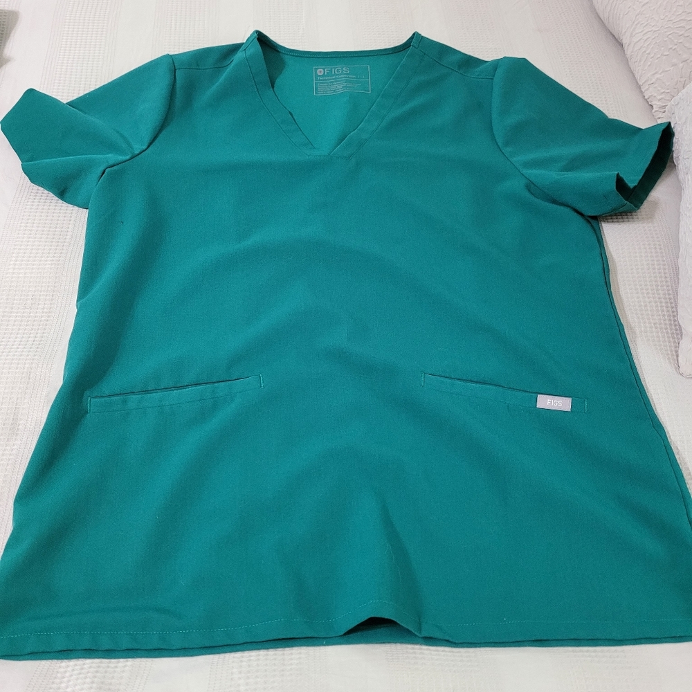 Figs Casma scrub top Hunter Green SZ L